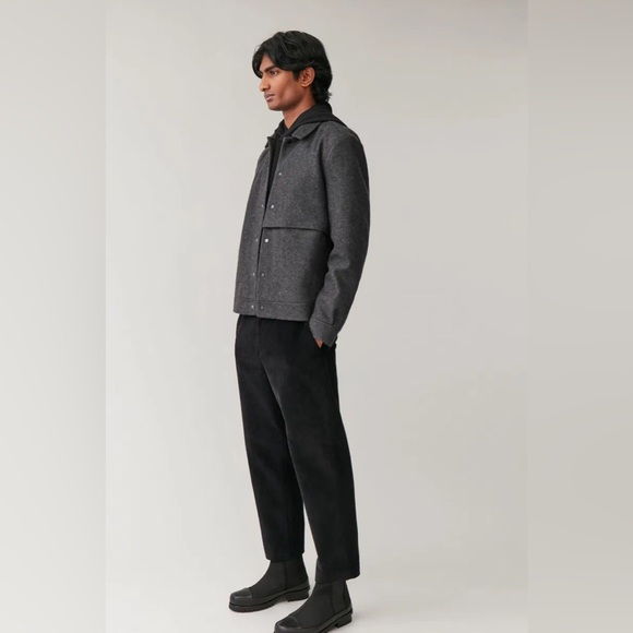COS Boiled Wool Jacket, Grey, Small - Picture 4 of 10